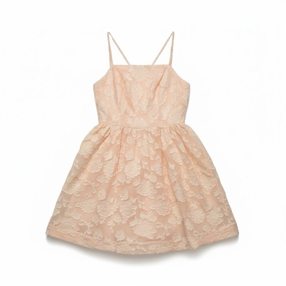 KEEPSAKE THE LABEL Dress SZ 8 Offset Fit & Flare Embroidered Ruffle Dress NWT